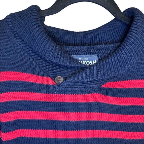 💥OshKosh B'gosh Navy and Red Striped Knit - Picture 3 of 5
